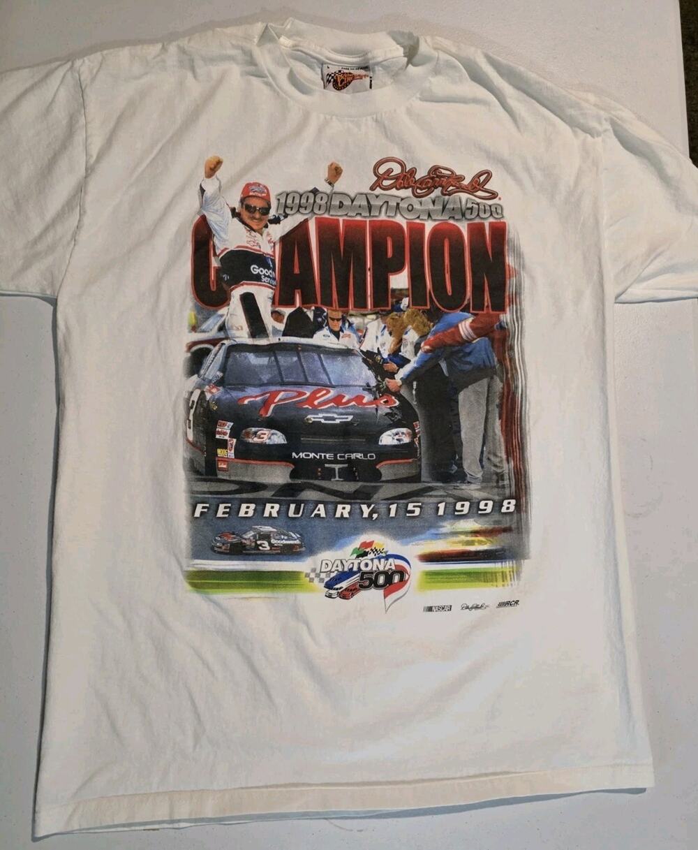Vintage Dale Earnhardt 1998 Daytona 500 Champion Winners Circle Shirt Mens L